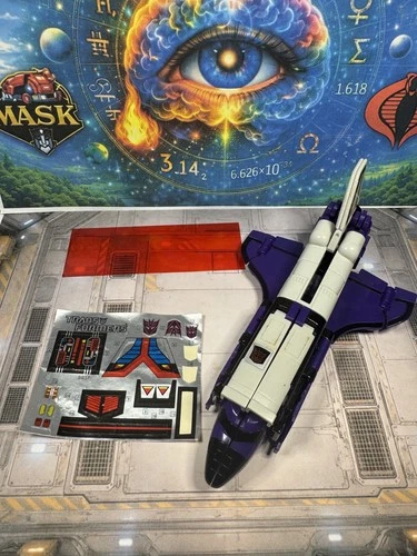 1985 G1 Transformers Decepticon Astrotrain with Original Sticker Sheet