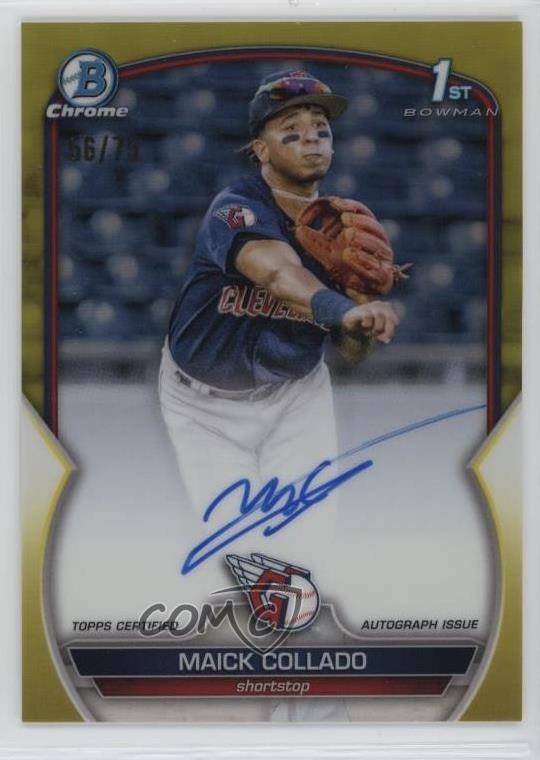 2023 Bowman Chrome Prospect Yellow Refractor /75 Maick Collado #CPA-MCO Auto