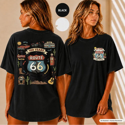 Route 66 T-Shirt, 100 Year Centennial Road Trip Graphic Tee 1