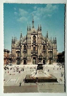 Vintage Milano Il Duomo Cathedral Photochrome Postcard by GIESSE