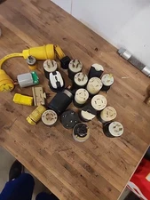 Huge Lot Of HUBBELL Twist Lock Plugs 20 Amp 30 Amp