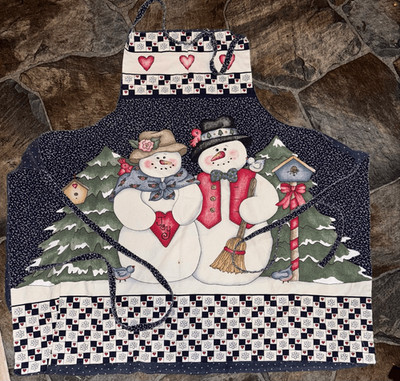 homemade Snowman couple apron