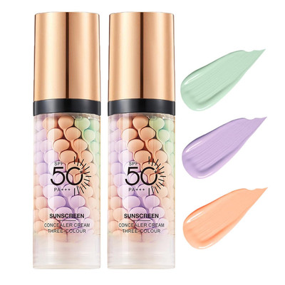 2 PCS Primer for Face Before Makeup,3 in 1 Sunscreen Isolation Cream, SPF 50, On