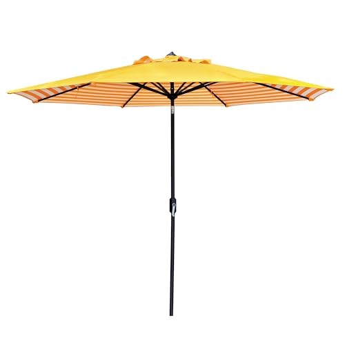 11ft Patio Umbrella Replacement Canopy, Market Yellow Stripe