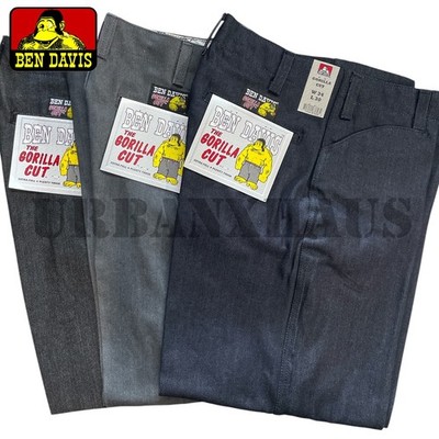 BEN DAVIS MEN'S GORILLA CUT BLACK & INDIGO DENIM JEANS (30-48) | eBay