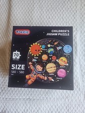 Childrens Solar System Round Circle Puzzle Talgic 70 Pcs / New In Box/ Ages 5 