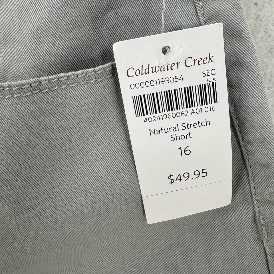 Bermuda jeans Coldwater Creek feminina 16 cinza ajuste natural elástica nova com etiquetas - Imagem 3 de 4