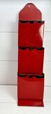 Metal Wall Hanging Mail Organizer 3 Pocket Letter Bill Holder 21 in