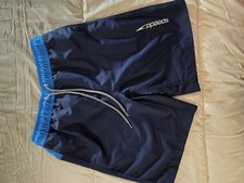 Speedo Men's Navy Blue Swim Shorts M Drawstring Pockets Mesh Lined Swimwear