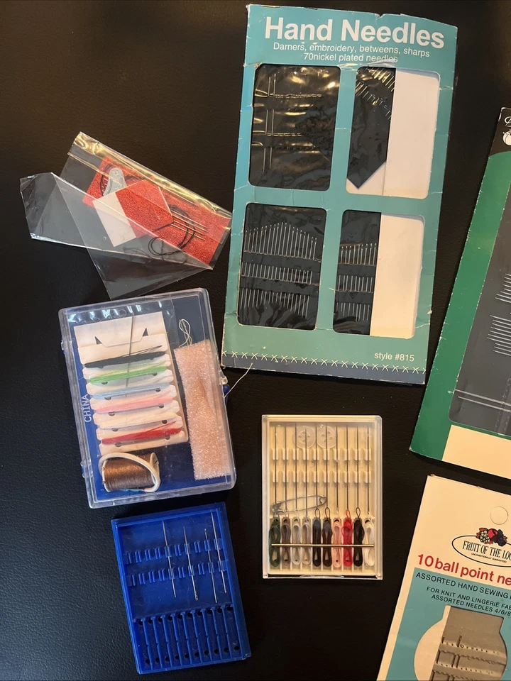 Lote de agujas de coser vintage - Singer, Dritz, Dyno - suministros de acolchado y tapiz Foto 2 de 4