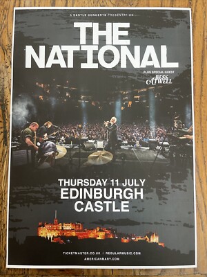 The National  & Bess Atwell Concert Poster! 15.6 /11.4 , Edinburgh Castle Gig