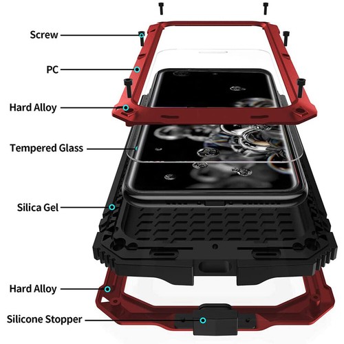 Metal Case with Screen Protector Stand For Samsung Note 20 S20 S21 S22 S23 S24 - Picture 6 of 61