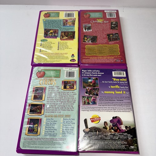 Barney VHS Lot of 4 Large Clamshell, Christmas Star, Circus, ABCs, Adventure - Picture 2 of 7
