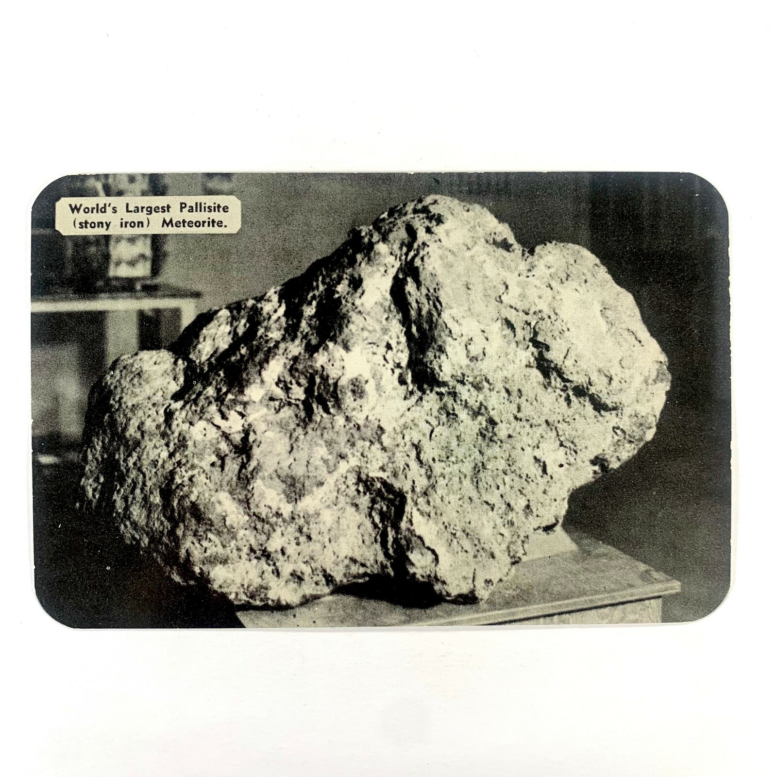 Postcard Kansas Greensburg KS Space Rock Pallasite Meteorite 1940s