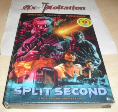 Split Second 4k / Mediabook 2x DVD + Blu Ray Set 22/66 D OVP Rutger Hauer
