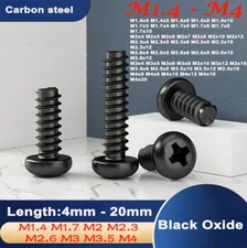 Electronic small Self Tapping Screws M1.4-M4 Phillips Pan Head Blunt Screw black
