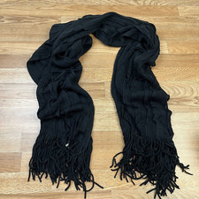 Maurices Black Winter Scarf with Fringe Edges Women's One Size NEw