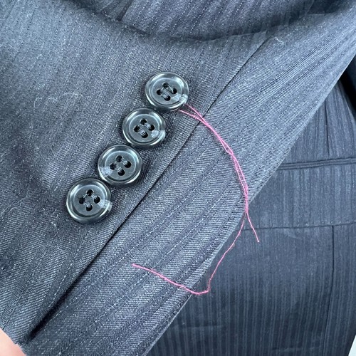 Pronto Uomo Suit Mens 48R Gray Striped 2 Button 100% Wool Moores Couture 42x29 - Picture 5 of 23