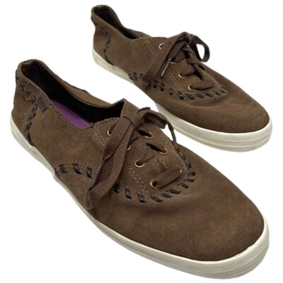 Keds Baseball Stitch Shoes Women’s Size Brown Leather Sneakers Lace Up  Casual