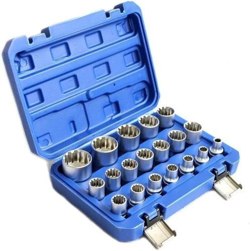 Spline Socket Set 1/2 Drive Universal Metric 8 32Mm 12 Point Cr V Socket Set - Picture 8 of 8