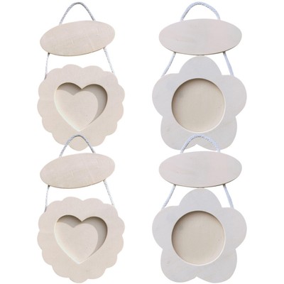 4Pcs DIY Dekorative Blank Tragbare Ton Ornament Für Decor Kinder DIY