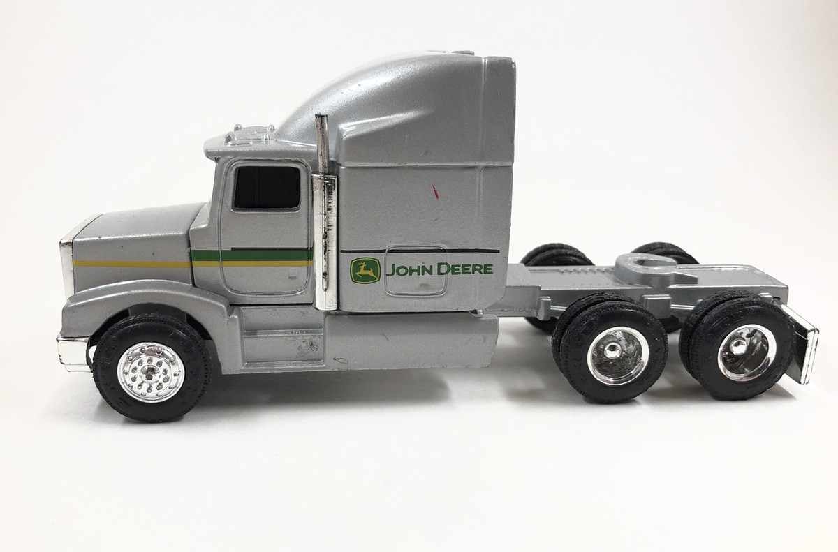 ERTL JOHN DEERE Peterbilt Semi Truck Lowboy Silver Loose - Tractor