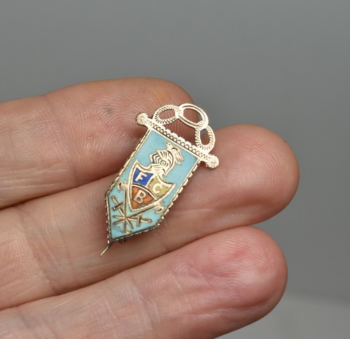 Antique 10K Gold Knights of Pythias Fraternal Enamel Victorian Pin  - Afbeelding 2 van 8