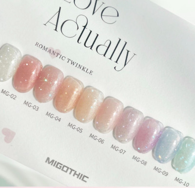 Migothic Love Actually Glitter Gel nail Polish Collection 10ml * 10 Colors Set
