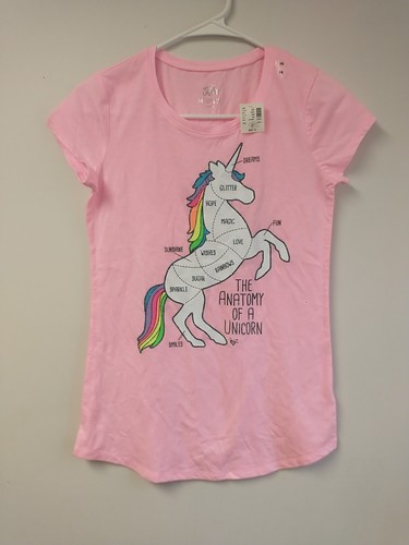 Girls Size 14 Unicorn Top Anatomy of A Unicorn Love Magic (B5) - Picture 2 of 9