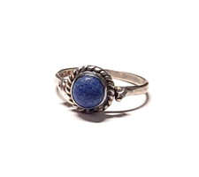 Vintage Lapis Lazuli Blue Colored Stone Ring Size 5