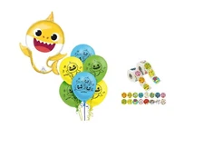 Baby Shark 7 Piece Balloons With Latex Birthday Party Decorations