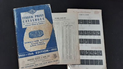 Newall ''Finger Print Catalogue of Swiss Watch Material'' Martin Gluck Pittsburgh