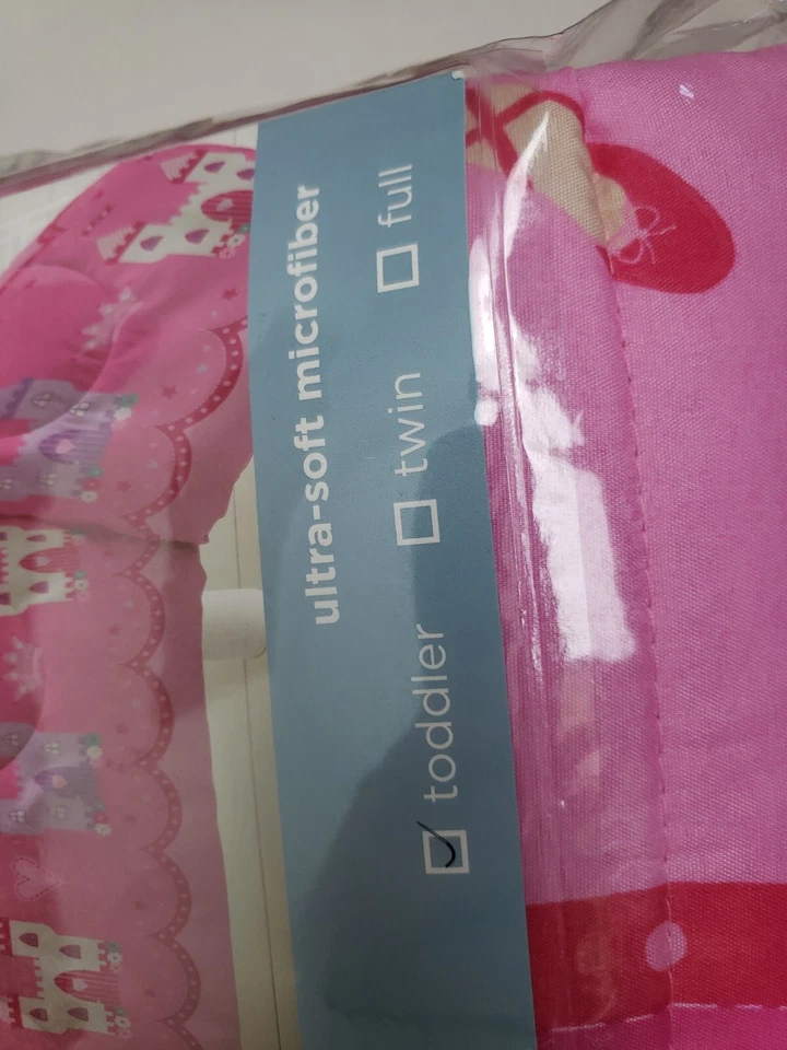 Dream Factory Princess 学步儿童尺寸全套床上用品套装粉色 4 件套 — 第 2/4 张图片