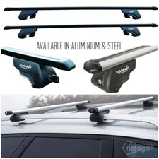 Locking Aero 120cm 75kg Car Roof Rail Cross Bars for Peugeot 206 & 207 Estate