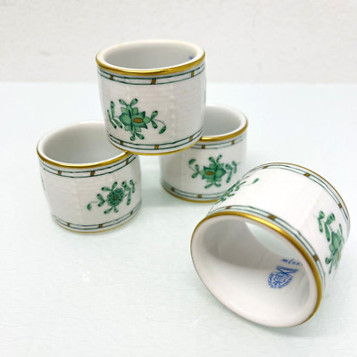 Herend Apponyi Grün 272 AV Set 4 Serviettenringe