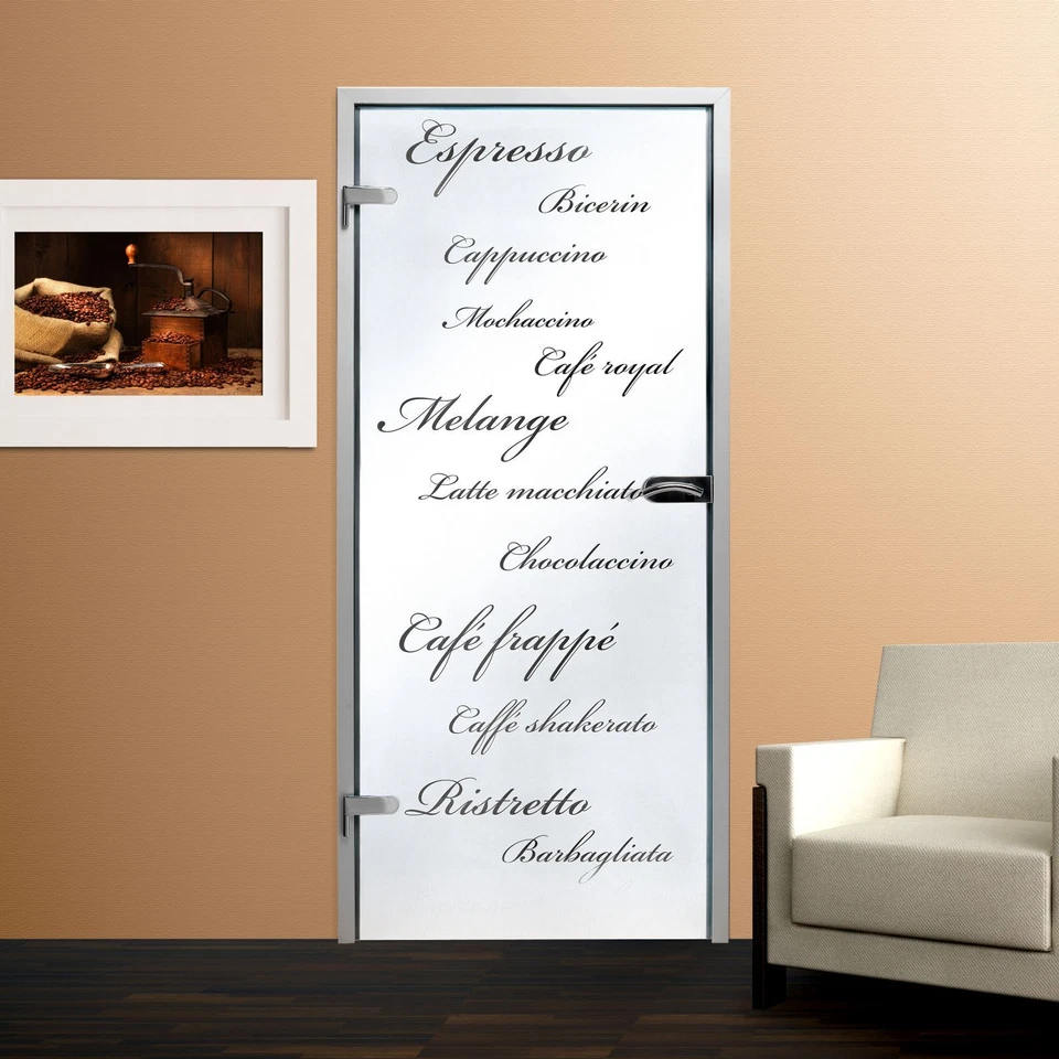 Glastür Glastürblatt 10 Modelle Siebdruck auf Klarglas Sicherheitsglas ESG 8 mm - Bild 3 von 4