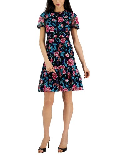 t tahari printed tiered midi dress T Tahari Printed Tiered Midi Dress