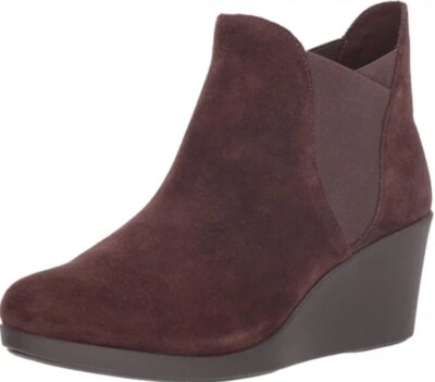 New Crocs Leigh Wedge Chelsea Ankle Boot Wedges Suede