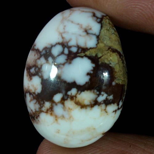 Natural Wild horse (Arizona) Magnesite Jasper Cabochon Gemstone White Red - Picture 9 of 22
