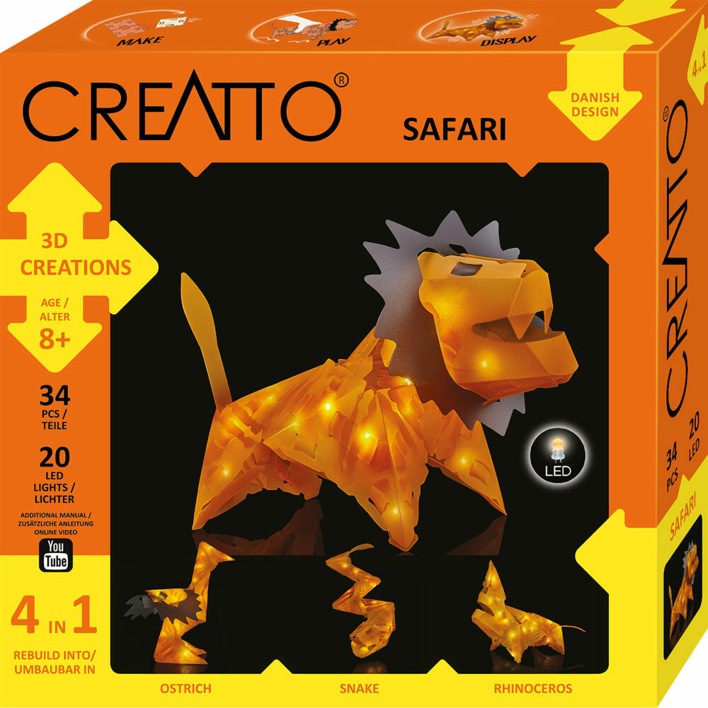 Thumbnail - Kosmos Creatto Löwe Safari Bastelset 3d-puzzle Nachtlicht Leuchtfigur