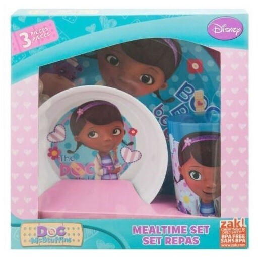 ZAK DOC McSTUFFINS 3 PIECE MEALTIME SET