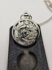 Pocket Watch Dragon/Phoenix or DAD Quartz Mens Womens With Chain