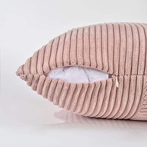 2 Packs Lumbar Decorative Throw Pillow Covers 12x20 Inch 12"x20" Blush Pink - Picture 4 of 7