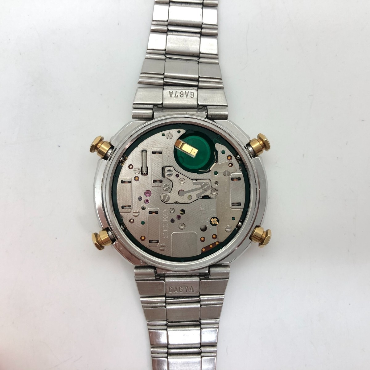 美品 SEIKOクォーツ セイコークロノグラフムーンフェイズ 7A48-702A 円SEIKO ムーンフェイズ Moonphase クロノグラフ セイコー QUARTZ 7A48