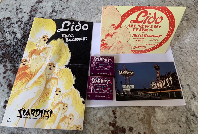 Las Vegas Stardust Lido Hotel Casino Merci Beaucoup Postcard Program REAL PHOTO