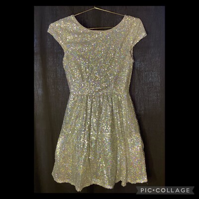 pastel yellow floor length dress Strapless Sequin Flare Hem Dress main image 1