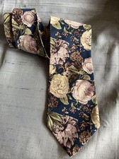 without tags Karl Lagerfeld Mens Tie Pure Silk Floral Print Neck Designe G2U