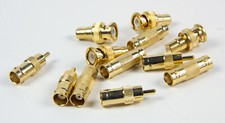 12-piece assortment of various gold plated BNC-to-RCA connectors
