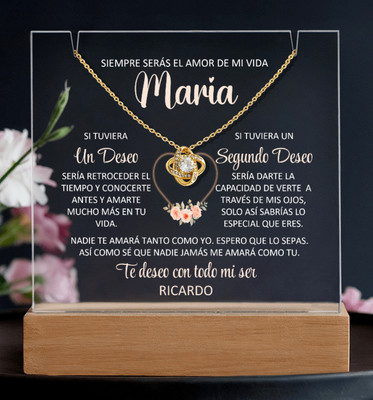 Regalo Para San Valentin Novia Esposa Mujer LED Acrílico Collar Set Aniversario