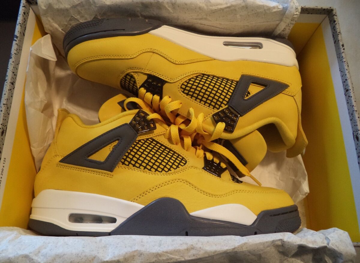 Air Jordan 4 Retro Lightning Yellow Men's Size 10 New with Air Jordan 4 Retro Lightning Yellow Men's Size 10 New with
